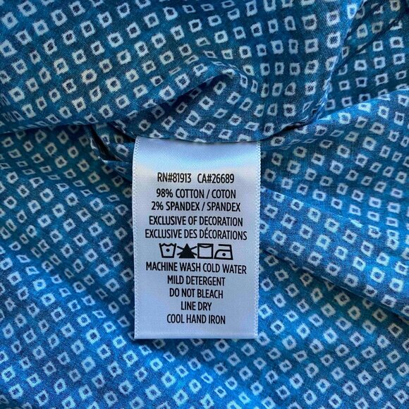 Robert Graham Blue Geometric Print Homedale Men's Shirt Classic Fit Size M - Picture 7 of 10